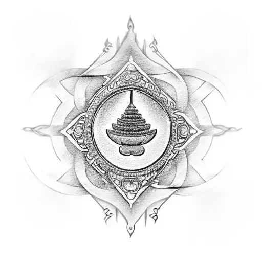 simple buddhist symbol tattoo design idea