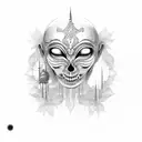 barberic buddhist tattoo design idea