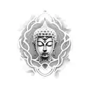 barberic buddhist tattoo design idea