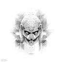 barberic buddhist tattoo design idea