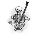 Skeleton playing Guitar tattoo design idea