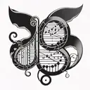 A DNA double helix intertwined with musical notes tattoo design idea