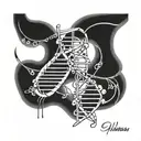 A DNA double helix intertwined with musical notes tattoo design idea