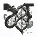 A DNA double helix intertwined with musical notes tattoo design idea