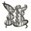 A DNA double helix intertwined with musical notes tattoo design idea