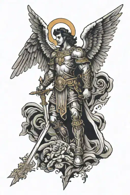 Archangel Michael tattoo design idea