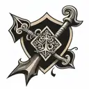 ace of spades and anchor and arrow tattoo design idea