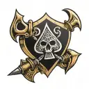 ace of spades and anchor and arrow tattoo design idea
