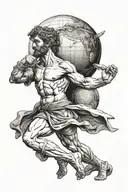 Atlas carrying the world, Greek soldier Atlas carrying the world, Greek soldier  tattoo design idea