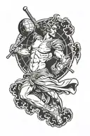 Atlas carrying the world, Greek soldier Atlas carrying the world, Greek soldier  tattoo design idea