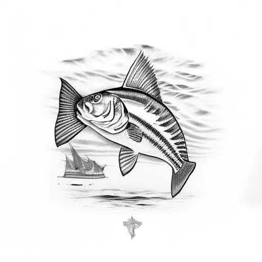 striped bass  tattoo design idea