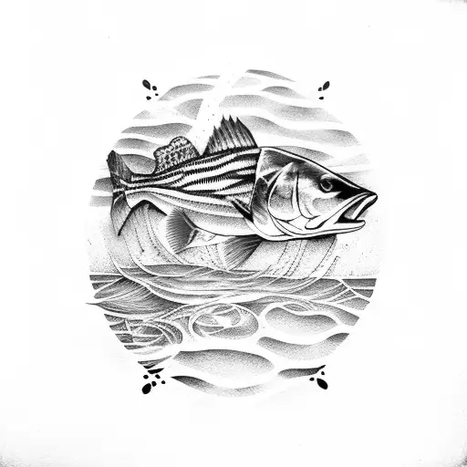 striped bass  tattoo design idea