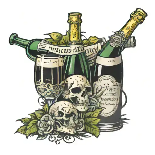 in victory you deserve champagne in defeat you need it tattoo design idea