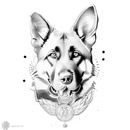 german shepperd  tattoo design idea