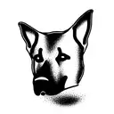 german shepperd melting  tattoo design idea