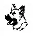german shepperd melting  tattoo design idea