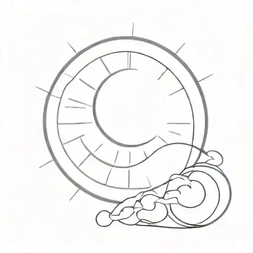 half sun shining tattoo design idea