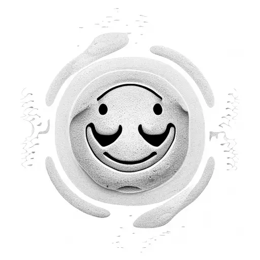 A playful river forming the shape of a smiley face tattoo design idea