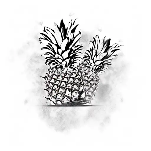 A pineapple wearing a crown of thorns tattoo design idea