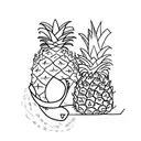 pineapple and flamingo wrapped in ivy tattoo design idea