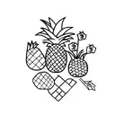 pineapple and flamingo wrapped in ivy tattoo design idea