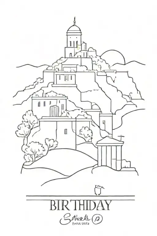 birthday date of 3/20/2025 and holiday in athens greece  tattoo design idea