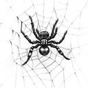 spider in web tattoo design idea