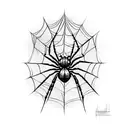 spider in web tattoo design idea