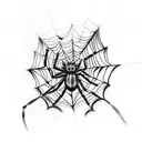 spider in web tattoo design idea