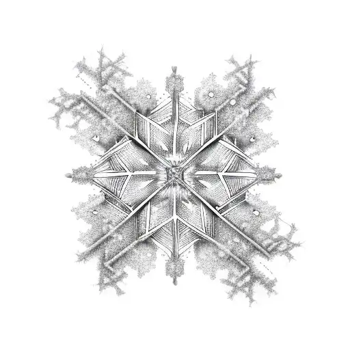 snowflake with dna coming out tattoo design idea