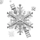 snowflake with dna coming out tattoo design idea