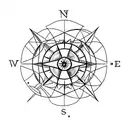 A geometric compass with elements of nature intertwined, representing your passion for traveling and connection to the earth tattoo design idea