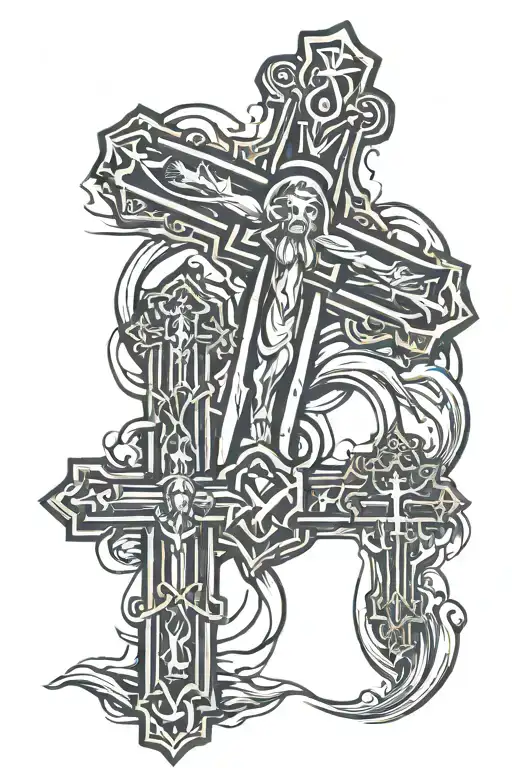 three crosses jesus cross tattoo design idea