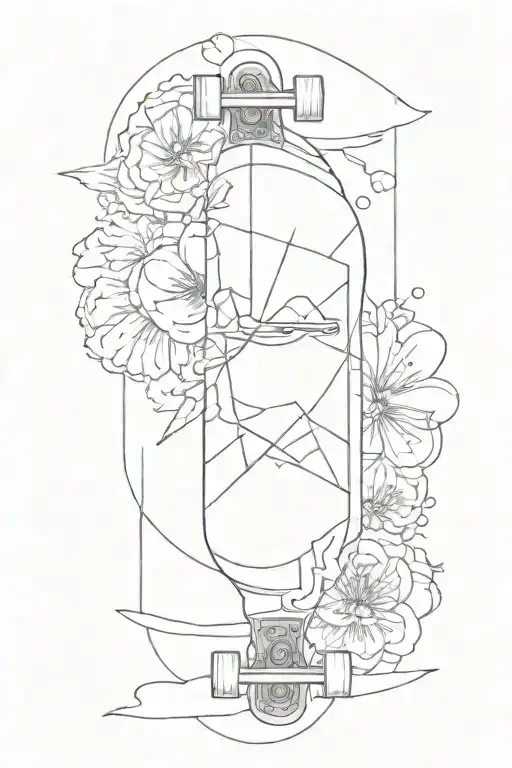 Skateboard deck tattoo design idea