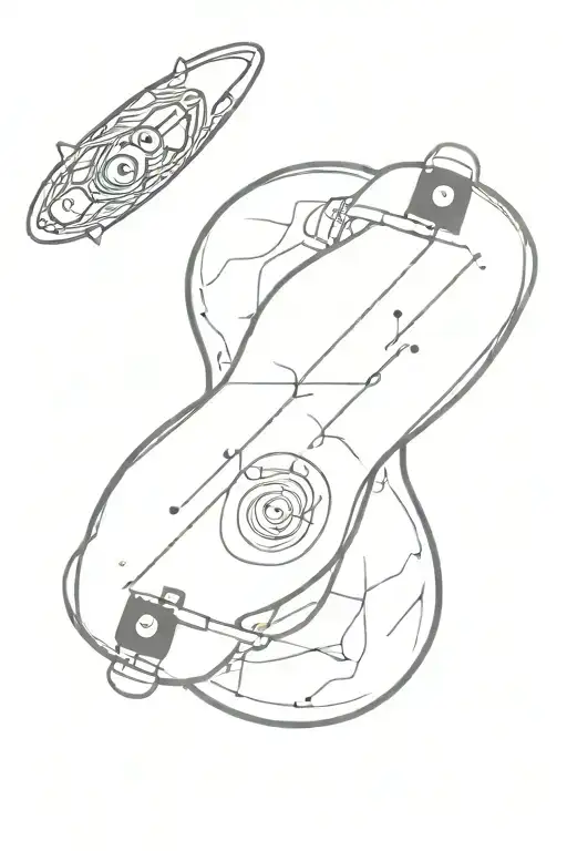 Skateboard deck tattoo design idea