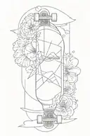 Skateboard deck tattoo design idea