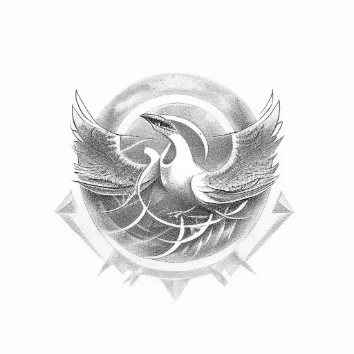 dark thunderbird tattoo design idea