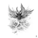 dark thunderbird tattoo design idea