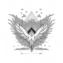 dark thunderbird tattoo design idea