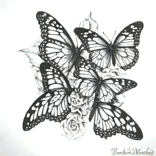 3 monarch butterflies and 2 corinthians 5:17 tattoo design idea