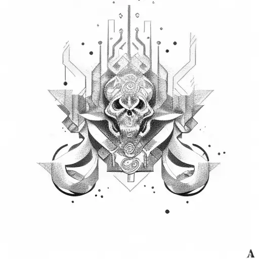 G, P and M uppercase letters tattoo design idea