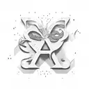 G, P and M uppercase letters tattoo design idea