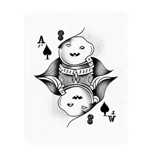 card number 7 spade damage tattoo design idea