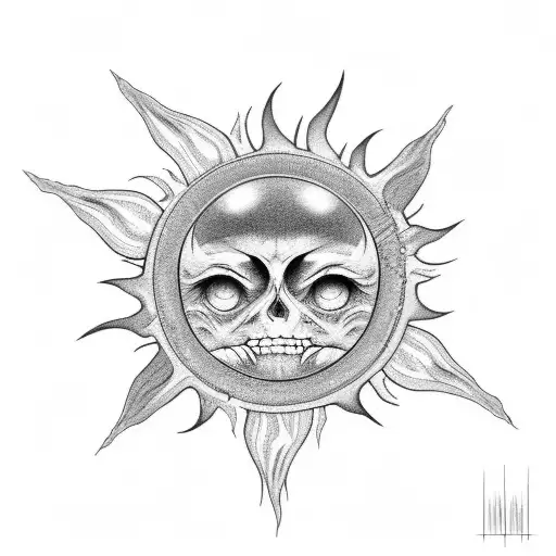even the sun dies down tattoo design idea