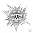 even the sun dies down tattoo design idea