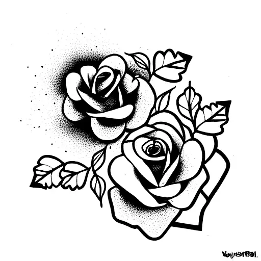 roses and forget me nots  tattoo design idea