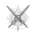 sword with flames tattoo design idea