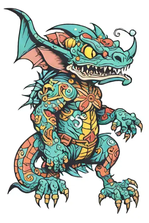 90s cartoon characters tattoo design idea