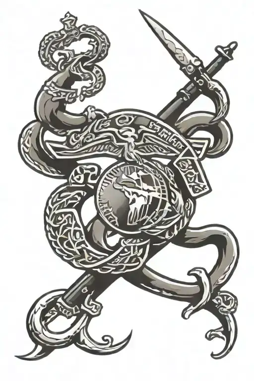 USMC logo tattoo design idea