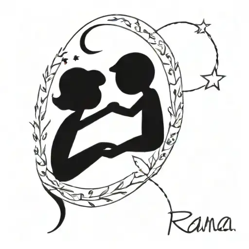 girlfriend/boyfriend tattoo. Our names Rana andAntonio, we met in Brighton. We want that tattoo have half moon. tattoo design idea